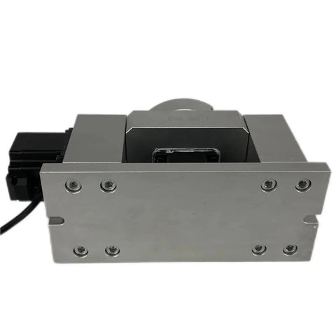 Rock Solid 4th And 5th Axis Rotary Dividing Head With 50 To 1 Harmonic Reducer Gearbox And Motor Hysteresis front view showcasing compact design.