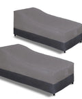 Heavy Duty Waterproof Outdoor Chaise Lounge Cover Set With Air Vent, Windproof Patio Lounge Chair Covers, 2 Pack, 78Wx35.5Dx33H Inches, Gray And Dark Gray, All-Season Weather Protection