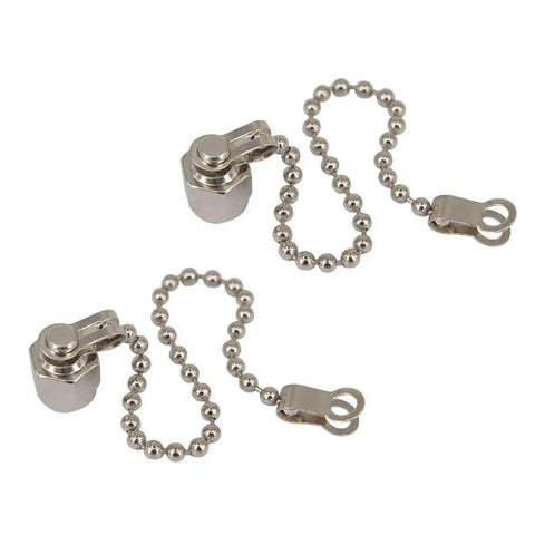 Chain Attachable SMA Dust Cap For SMA Female RF Connector, Nickel Plated Copper Protective Coax Cap, 7.62mm Diameter, Pack Of 2