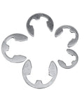 E Retaining Snap Circlip Kit 304 Stainless Steel Assortment, 120 Pieces, Sizes 1.5mm to 10mm, silver clips arranged in a circle.