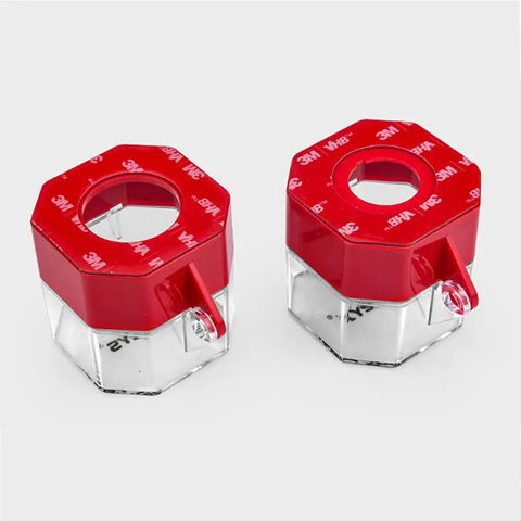Emergency Stop Push Button Switch With Transparent Protection Cover Red Stop Box Key Lock, red guard cover, two units
