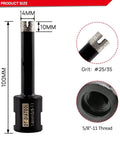 DT-DIATOOL diamond drill core bit, 9/16 in (14 mm) diameter, 100 mm long, 5/8-11 thread for concrete/granite/marble.