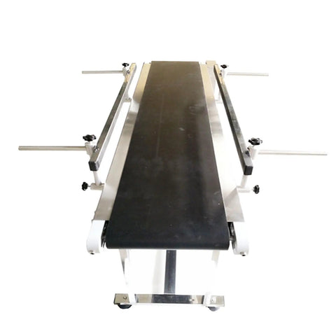 110V PVC Belt Conveyor With Double Guardrail Workhorse 47.2 Inch Length 7.8 Inch Belt Width Anti Static Industrial Grade