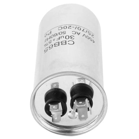30 Microfarad 450V CBB65 Homopolar Electrolytic Capacitor For Air Conditioner Compressor And Industrial Equipment Motor Drive And Motor Start Component Pro Grade Performance, 30uF can