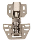 Self Closing Spring Loaded Gate And Cabinet Door Hinge In 316 Cold Rolled Steel. Close-up view showing spring mechanism.