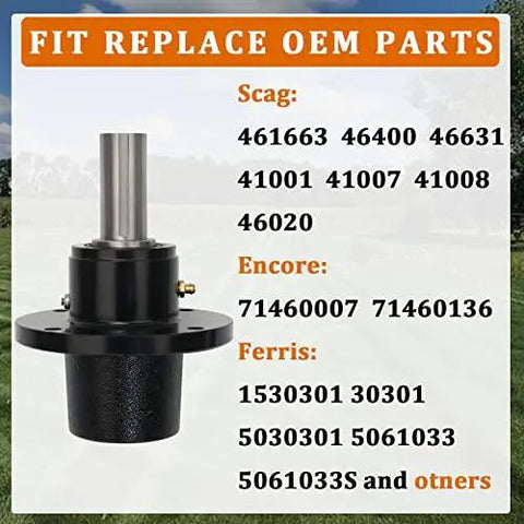 Lawn Mower Spindle Replacement Fits 48 Inch 52 Inch and 61 Inch Decks For Scag Ferris Oregon Encore And More DIY Friendly