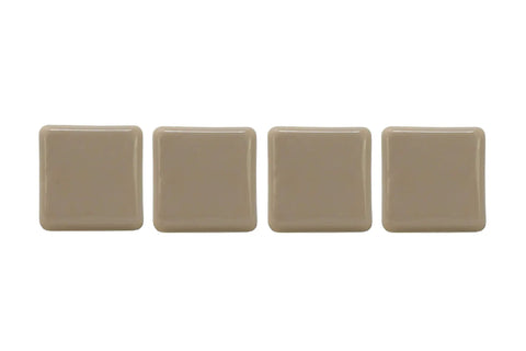 No Sweat Top Tier 2 Inch Square Furniture Sliders With Self Adhesive Backing Low Friction Polyethylene Glides For Effortless Moving On Hardwood Tile Floors Beige 4 Pack displayed in a row.