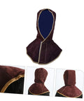 Five Pack Cowhide Welding Hood Cap And Neck Drape For Welders And Metalworkers, heavy duty head cover showing front and back views