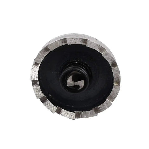Upgrade Your Drill With A Heavy Duty HSS Hole Saw Kit 25.5mm Cutting Diameter 14mm Cutting Depth That Rips Through Wood Metal Plastic 60mm Overall Length Includes Hex Wrench Reliable Spring Loaded Twist Bit For Wood Plastic Metal Projects kit saw blade close-up view