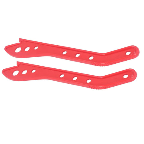 Heavy Duty Plastic Woodworking Push Stick 2 Pack With Grippy Grip And Dead Simple Kickback Defense For Table Saw Router Jointer Workhorse Hands Stay Locked In On Every Cut Rock Solid Build, red thermoplastic design with textured grip.