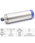 Dope 1.5KW ER16 Water Cooled CNC Spindle Kit With 110V 400Hz Inverter VFD lying on specifications table