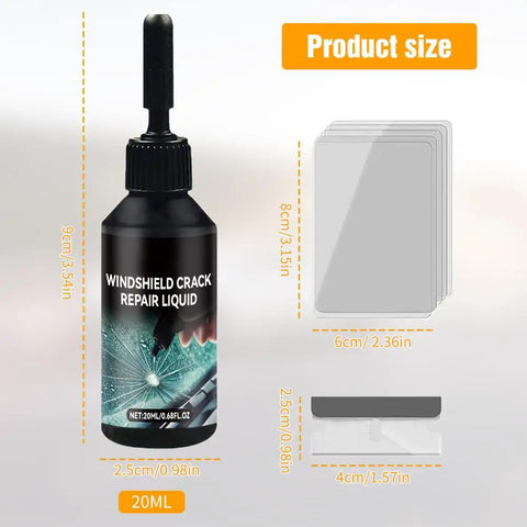 Fast DIY Windshield Crack Repair Kit With Glass Repair Liquid For Chips And Cracks Quick Fix Glass Repair Tools dimensions