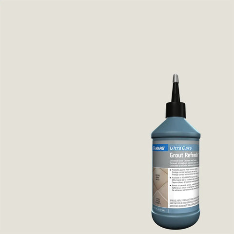 Grout Refresh Universal Colorant And Sealer 8 Oz Bottle with nozzle for eggshell finish on ceramic tile and stone surfaces.