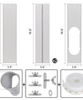 Portable AC Window Kit With Adjustable Vertical And Horizontal Sliders Universal Window Plate Seal For 5.9 Inch Exhaust Hose