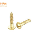 Brass Wood Screws M2.5 By 10mm Slotted Round Head Self Tapping 30 Count Durable Brass Fasteners for DIY Projects