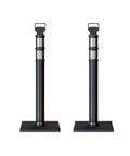 Rock Solid 45 Inch Delineator Posts 2 Pack With Heavy Rubber Base For Traffic Control And Parking Zones Featuring A Molded Handle For No Sweat Hauling Around Any Yard Or Street Spot In Bold Black.
