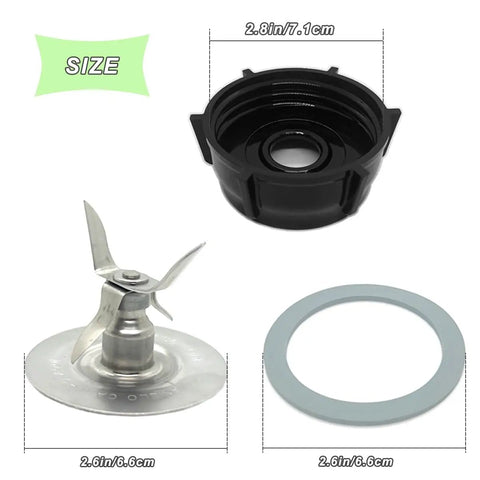 Replacement Beefed Up Ice Crusher Blade Kit With Jar Base Cap, Coupling Stud, Slinger Pin and Rubber O Ring for Classic Blenders