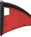 Side view of red inflatable Wind Wing Foil for Surfing and Kitesurfing with TPU canopy and nylon handle.
