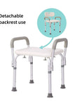 Tool Free Assembly Spa Bathtub Shower Lift Chair With Adjustable Height, Removable Arms And Backrest, White Bath Chair