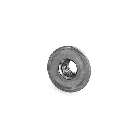Premium Heavy Duty 3/8 X 12-16 Carbon Steel T Nuts Welding Tee Inserts For Pipe Furniture And Rolling Trolley Castors No BS Grey Finish Pack Of 20, gray steel T nut with threaded interior.