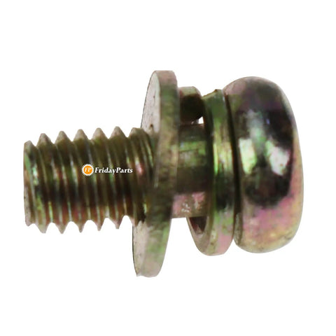 Close-up of a metal bolt from Motor Brush Kit 122967 147664 For Skyjack SJIII Series Scissor Lifts Models 3215 3219 3220 3226 4620 4626 4632.