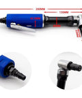 Heavy Duty Build 1/4 Inch Pneumatic Die Grinder With 90 Degree Angle Head showing dimensions and features for deburring and polishing.