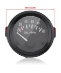 Front view of DriSentri 2-inch (52mm) oil pressure gauge with 0–100 psi range and black bezel.