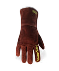 Front view of Welding Heat Resistant Safety Gloves With HeatHide Leather Model 5051 Ambidextrous No Closure Design Reusable Durable Work Gloves