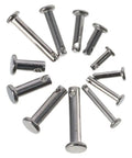 Clevis Pin Assortment Kit For M3 M4 M5 Size Pins In 304 Stainless Steel T Shape Location Pins arranged in a circular pattern with holes