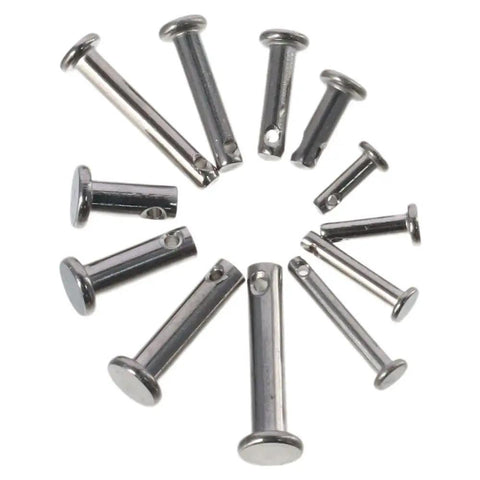 Clevis Pin Assortment Kit For M3 M4 M5 Size Pins In 304 Stainless Steel T Shape Location Pins arranged in a circular pattern with holes