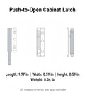 Diagram of Push To Open Magnetic Cabinet Latch Handle Free Door Catch For Kitchen Cabinets And Wardrobes Durable PP Plastic Gray One Pack