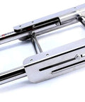 Folded stainless steel Telescoping 3 Step Boat Ladder For Pontoon And Dock featuring rust-resistant material