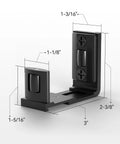 Sliding Barn Door Bottom Floor Guide With Adjustable U Shape Flush Design, Aluminum Alloy Construction, front view dimensions visible