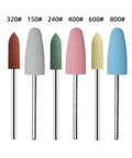 Pro Grade Six Pack Rubber Polishing Bits Set With Three Thirty Second Inch Shank For Rotary Tool Kit, six color-coded bits