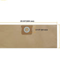 Six Pack Vacuum Bags For 4 To 5 Gallon Shop Vacs Replacement Bags AT25 1238 detailed dimensions shown with sealed fit