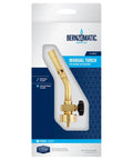 Packaging of Pencil Flame Propane Torch Head For Precise Soldering, Brass Construction, UL2317 Compatible, Manual Start.