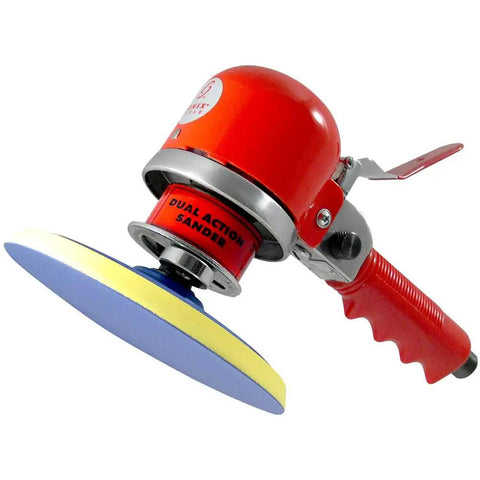 Quiet 6 Inch Dual Action Sander With Regulated Speed Ball Bearing Build And Variable Speed Lever For Vibration Free Finishing