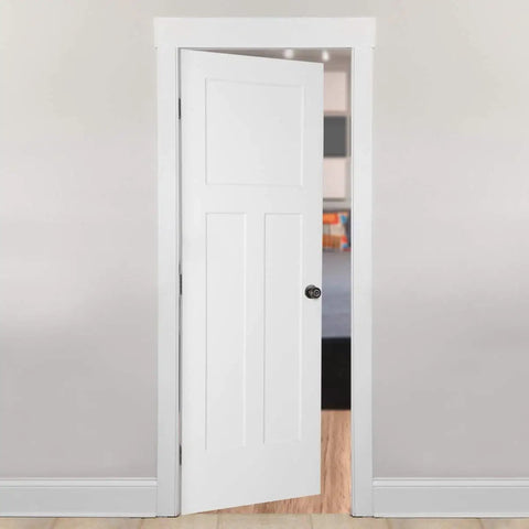 Classic Matte Black Door Knob With Lock For Bedroom And Bathroom on white door, steel core, brass body, easy install