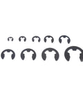 260 Piece E Clip Retaining Ring Snap Ring Kit with 9 Common Sizes from 3mm to 12mm Durable Heat Treated Carbon Steel Black Oxide Finish