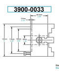 Technical diagram of Heavy Duty 5 Inch 3 Jaw Lathe Chuck Plain Back With Wrench Includes Two Sets Of Hard Jaws Internal And External For Quick Grip Center Hole 1.181 Inch Pro Grade Metalworking Tool For The Shop.