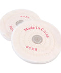 Low Noise 6 Inch Cloth Buffing Wheels 2 Pack White Felt Polishing Pads For Grinder Pro Grade Jewelry Metal Glass And Plastic Finishing