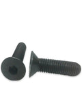 10-32 Flat Head Cap Screws Black Oxide Thread Socket, 1.25 Inch Length, Pack of 25, Durable Go-To Fasteners for Building, Maintenance and DIY Hardware Kit Essentials; two black oxide flat head socket screws