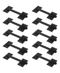 Built Tough Black Iron Fence Gate Latch With 12 Inch Long Bar Door Lock and All Mounting Hardware Included In A Pack Of 10, durable black metal latches.