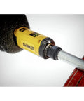 Close-up of 8V Max Cordless Screwdriver With Gyroscopic Control And Conduit Reamer, Refurbished Like New in action on conduit