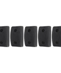 Five pack rubber shock absorbing pads with 12mm holes, durable black vibration dampers for gym weight stacks and home furniture.