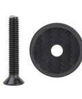 Fresh Carbon Fiber Bike Stem Headset Top Cap Hardware Kit With Hex Bolts, black bowl and screw for bike assembly.