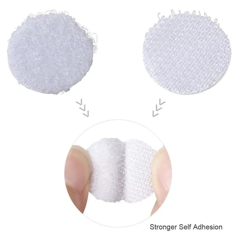 1000 Self Adhesive Dots 500 Pairs Hook And Loop Dots Tape 10mm Nylon Sticky Back Dots White 0.39 Inch Diameter in use