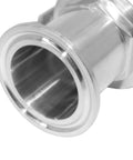 Beduan stainless steel 1.5-inch tri-clamp ball valve, sanitary homebrew fitting, close-up