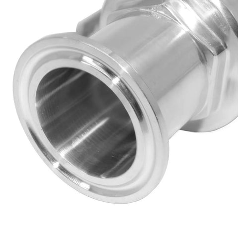 Beduan stainless steel 1.5-inch tri-clamp ball valve, sanitary homebrew fitting, close-up