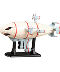Airship Diecast Model With Stand For Home Office And Cafe Decor Iron Dope Vintage Ship Statue White Display Figure For Shelf TV Cabinet And Desk Accent Realistic Craftsmanship Great Gift For Kids And Collectors